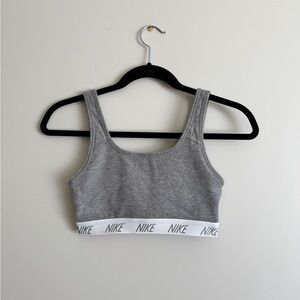 Nike Womens Classic Soft Bra Carbon Heather/White Size S